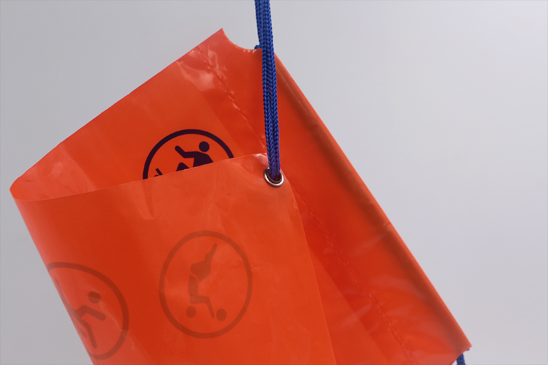 橙色PE服裝收納束口袋